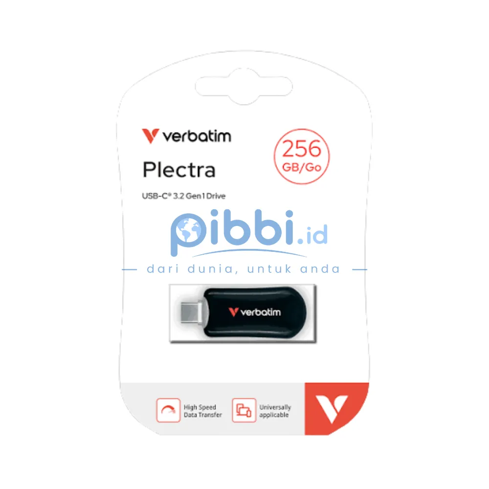 VERBATIM FLASH DRIVE PLECTRA - USB C 3.2 GEN 1 DRIVE - 256GB - BLACK