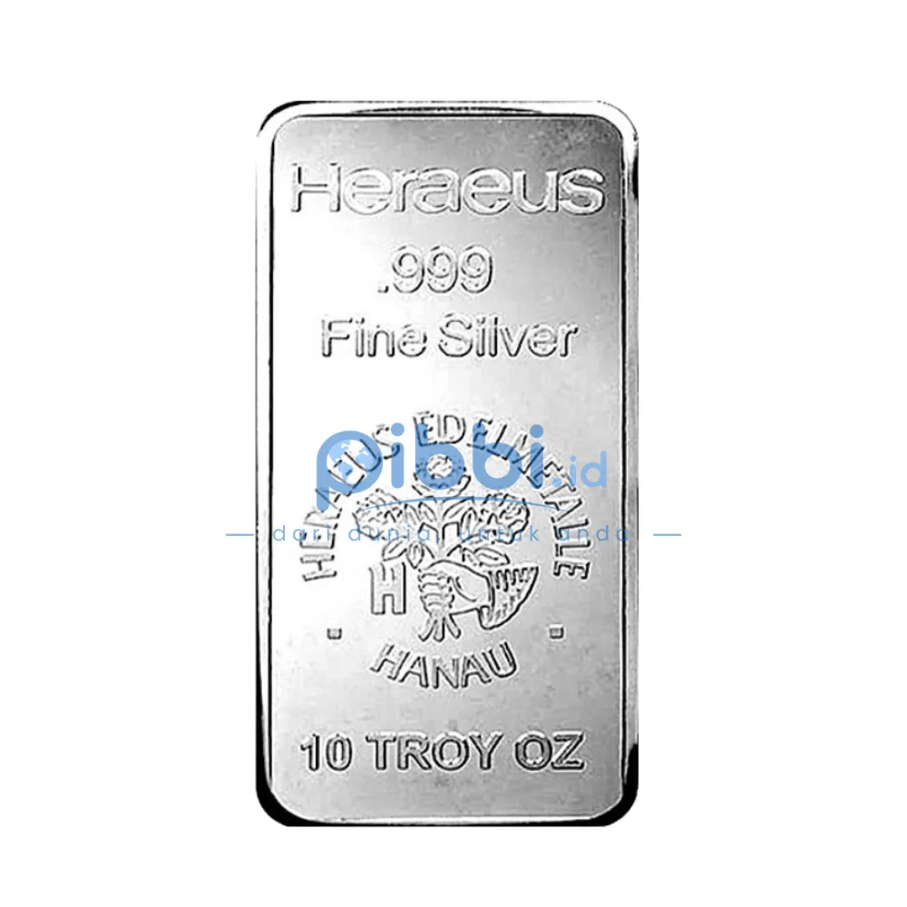 Heraeus Silver Bar Cast Perak Batangan 10 Oz