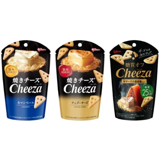 Glico Cheeza Crackers 40g Snack Crispy Cheese Flavor - Biskuit Original Japan (Cheese Black Pepper)