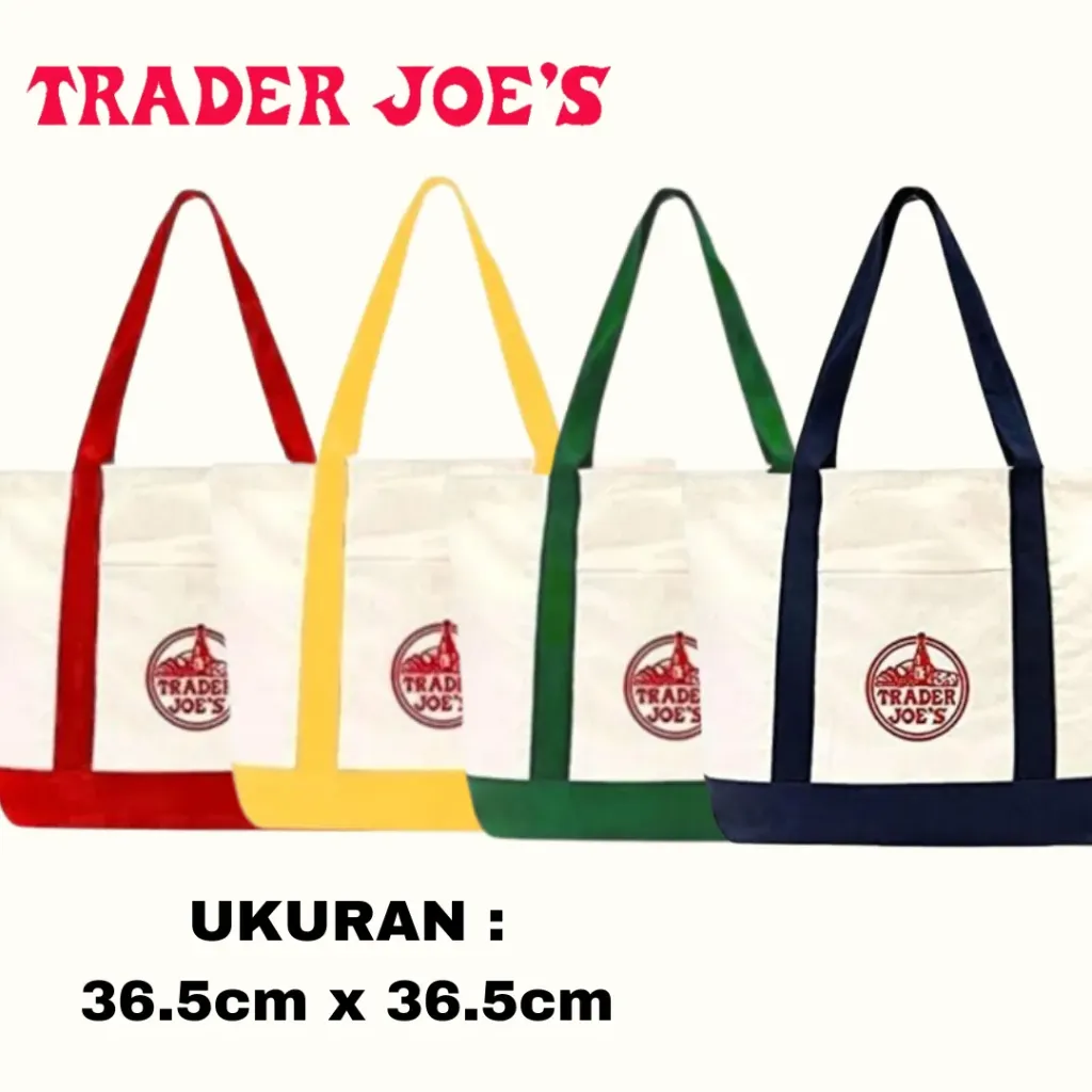 TRADER JOE'S CANVAS TOTE BAG (NAVY)