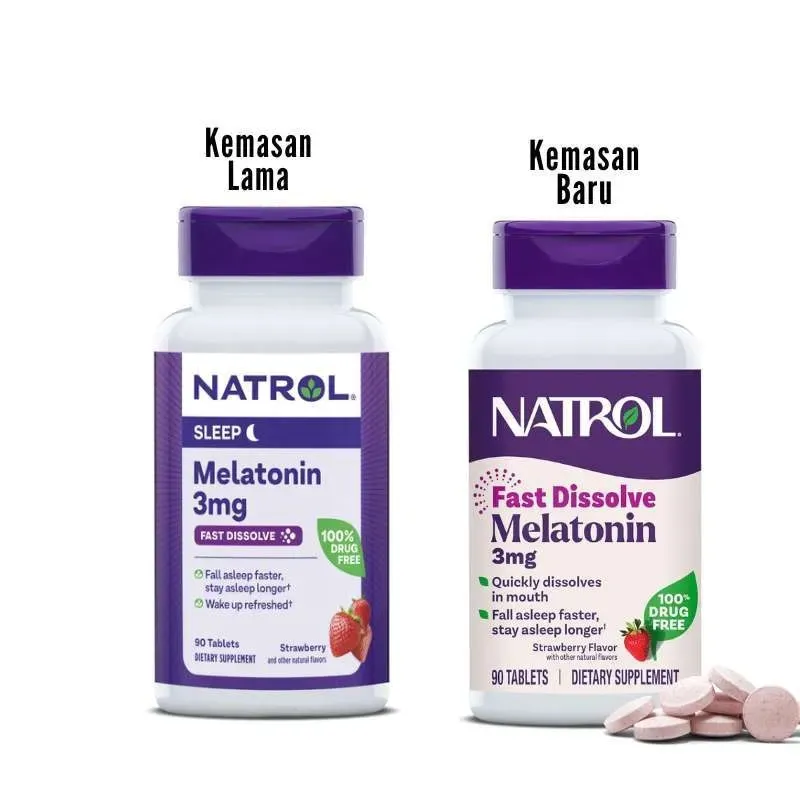 Natrol Melatonin Sleep Fast Dissolve 5 Mg Strawberry 90 Tablet
