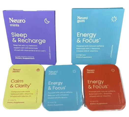 Neuro Mints Gum Energy & Focus Calm & Clarity Sleep & Recharge Nootropics Choose