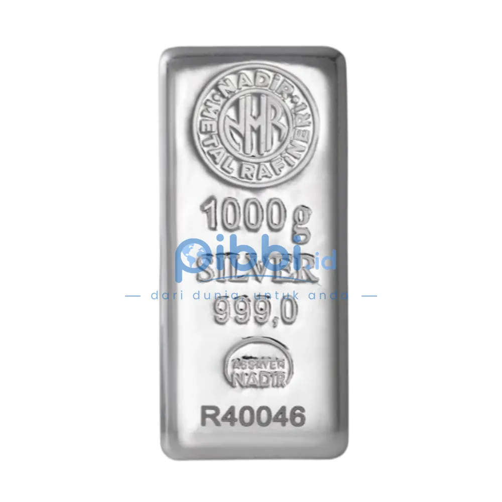 Nadir Silver Bullion Bar Perak Batangan 1000 Gram (1Kg)